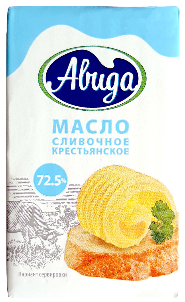 Масло сливочное Авида Крестьянское 72.5%, 180г
