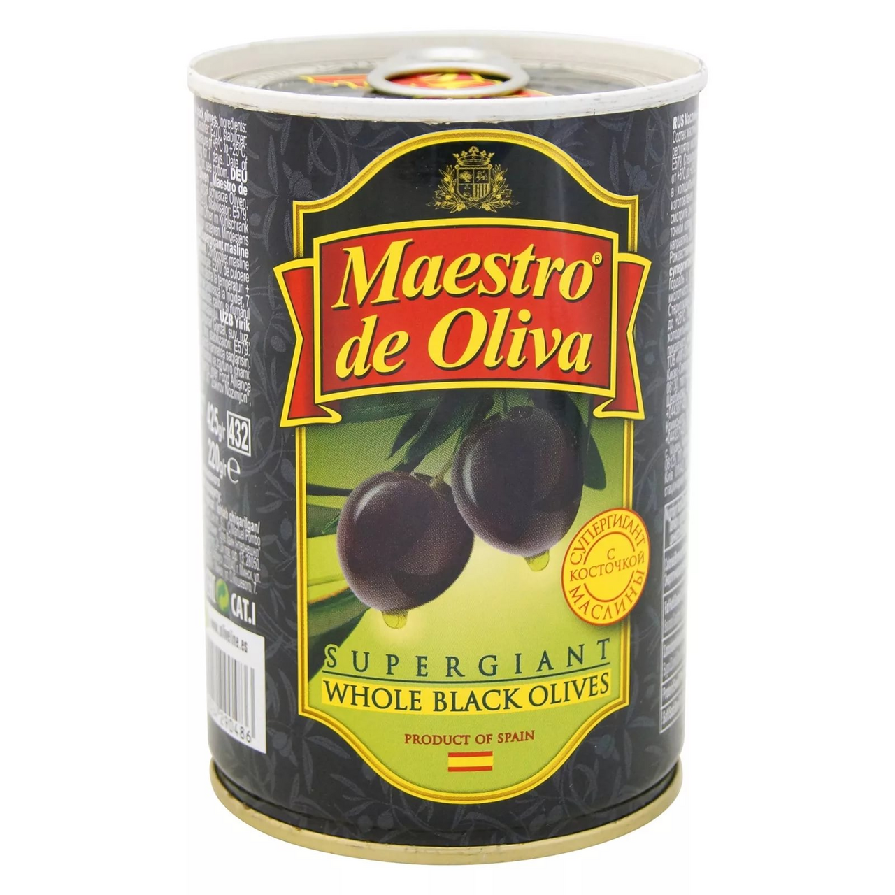 Маслины Maestro de oliva Супергигантские с косточкой, 425г