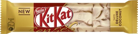 КITKAT SENSES TASTE DELUXE COCONUT Белый шоколад со вкусом кокоса и молочный шоколад со вкусом минда
