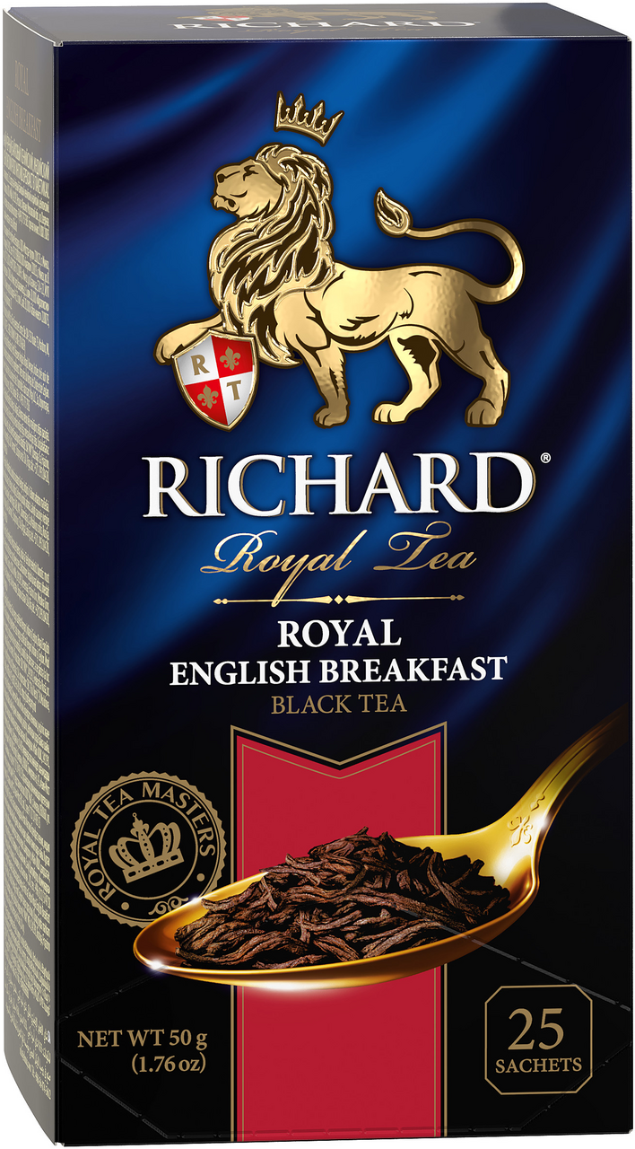 Чай Richard Royal English Breakfast черный (2г х 25шт), 50г купить с  доставкой на дом, цены в интернет-магазине