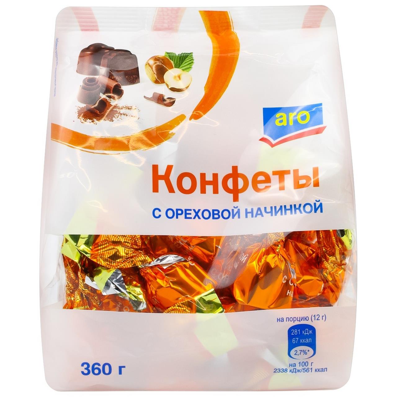 Конфеты ARO С ореховой начинкой, 360 г