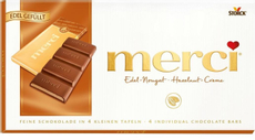 Шоколад Merci молочный с нежной орехово-кремовой начинкой, 112г