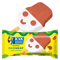 Мороженое Кировский ХК Забава Пломбир ванильно-шоколадный, 60г