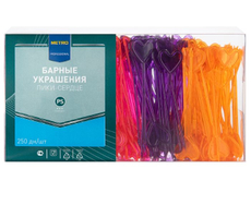 METRO PROFESSIONAL Пика Сердце из полистирола микс цветов, 250шт