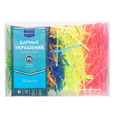 METRO PROFESSIONAL Пика Меч из полистирола микс цветов, 500шт