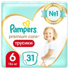 Подгузники трусики Pampers Premium Care 6 размер 15+кг, 31шт