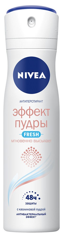 Изображение товара Антиперспирант-спрей Nivea Эффект пудры Fresh антибактериальный эффект, 150мл
