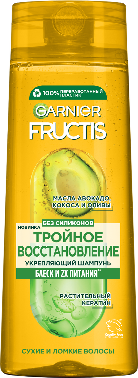 Изображение товара Шампунь Garnier Fructis Тройное Восстановление укрепляющий, 400мл