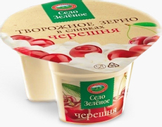 Творог зерненный Село Зеленое черешня в сливках 5%, 130г