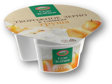 Творог зерненый Село Зеленое в сливках с наполнителем груша 5%, 130г