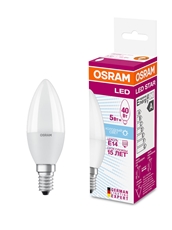 Лампа светодиодная Osram E14 5Вт холодный свет свеча