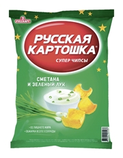 Чипсы картофельные Русская картошка сметана и зеленый лук, 50г
