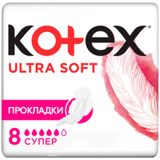 Прокладки гигиенические Kotex Ultra Soft Super, 8шт