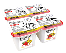 Творог Сернурский СЗ клубника и банан 3%, 100г