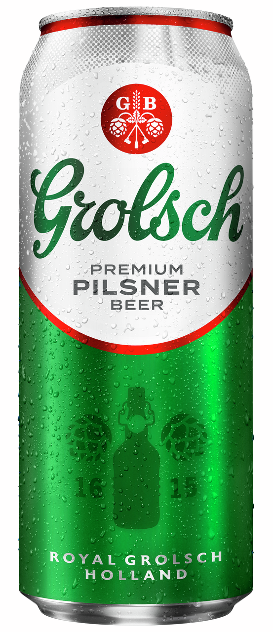 Изображение товара Пиво Grolsch Premium Pilsner светлое 0.5л баночка голландское