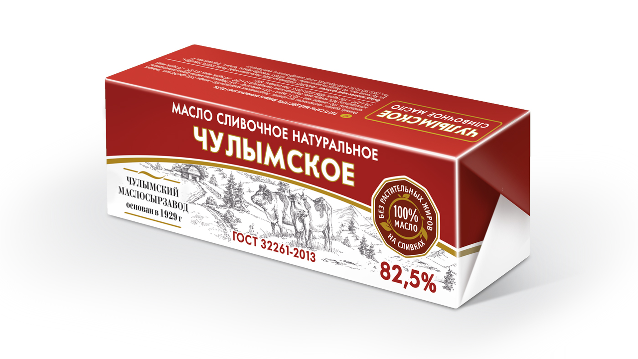 Масло сливочное Чулымский МСЗ Чулымское 82.5%, 500г купить с доставкой на  дом, цены в интернет-магазине