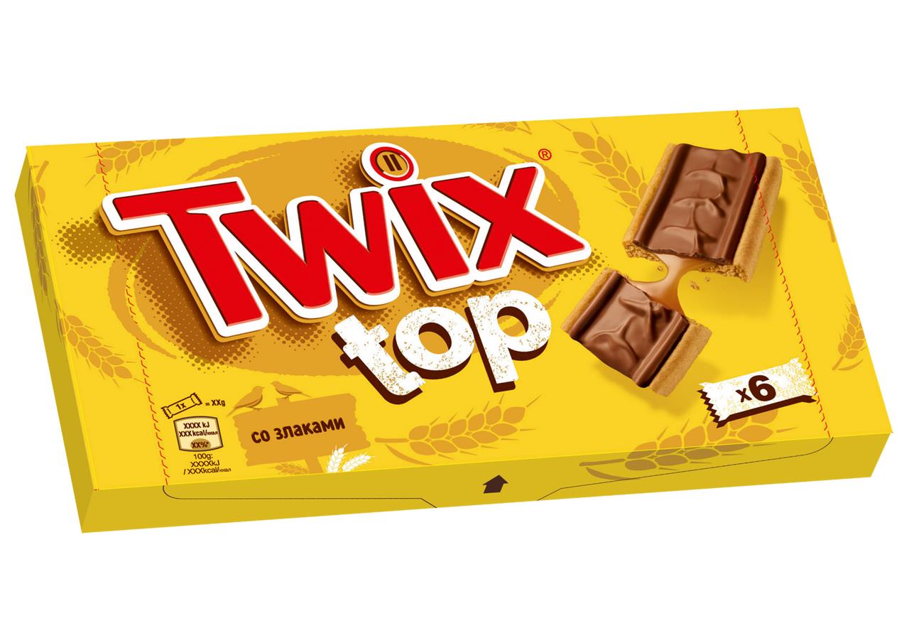 Печенье TWIX Top мультипак в молочном шоколаде сдобное, 126 г
