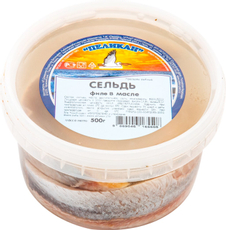 Сельдь Бухта Пеликанoff филе в масле, 500г