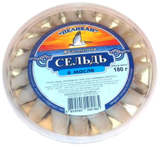 Сельдь Бухта Пеликанoff филе-кусочки в масле, 180г