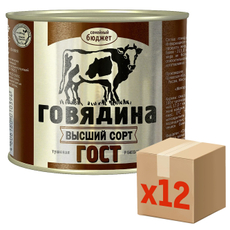 Говядина тушеная Семейный бюджет высший сорт ГОСТ, 500г x 12 шт