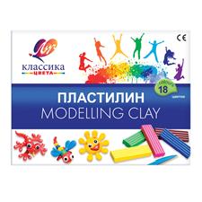 Пластилин ЛУЧ Классика+стек, 18 цветов