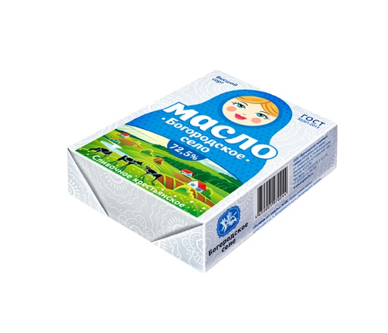 Масло сливочное Богородское село Крестьянское ГОСТ 72.5%, 180г