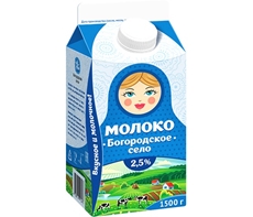 Молоко Богородское село пастеризованное 2.5%, 1.5кг