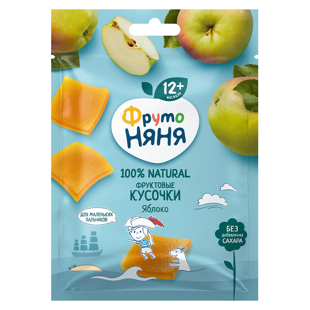 Изображение товара Кусочки фруктовые детские ФрутоНяня Яблоко без сахара с 12 месяцев, 53г
