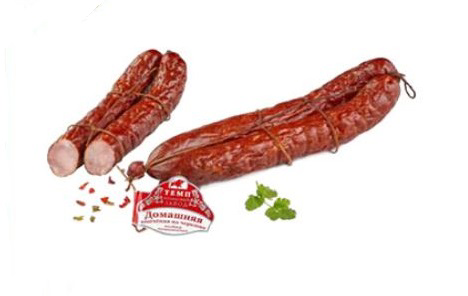 Колбаса Темп Домашняя копченая на черешне полукопченая, ~350г