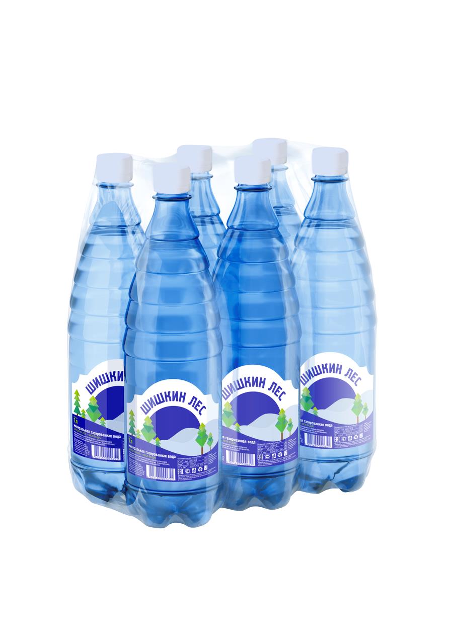 Минеральная вода ШИШКИН ЛЕС газированная, упаковка 6*1л