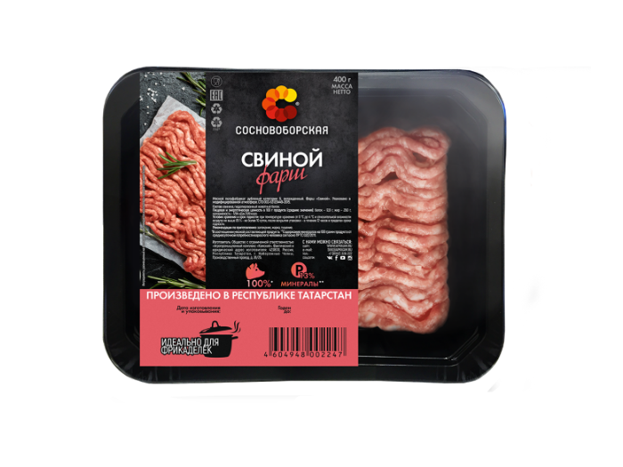 Фарш свиной СОСНОВОБОРСКАЯ, 400 г