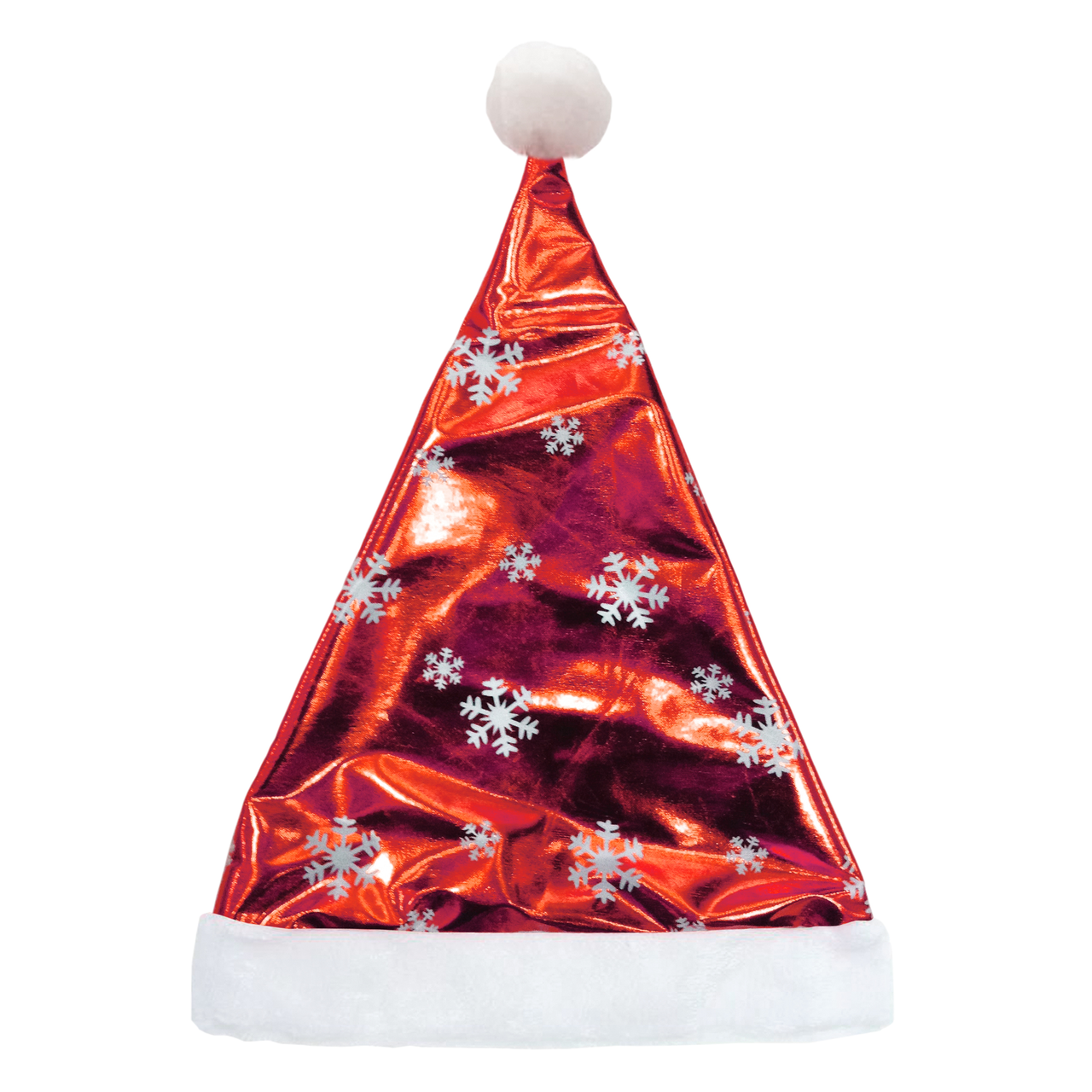 Колпак Санта Клауса Partymania блестящий красный, 40 х 26см