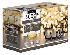 Электрогирлянда нить Glos 300Led теплый белый, 30м