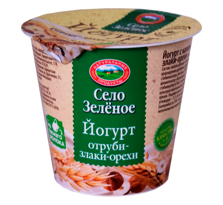Йогурт Село Зеленое отруби злаки орехи 3.5%, 120г