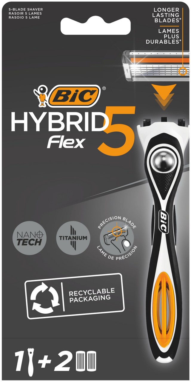 СтанокдлябритьяBICFlex5Hybrid5лезвий+2кассеты