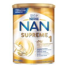 Смесь сухая NAN Supreme на основе частично гидролизованного белка молочной сыворотки для питания детей с рождения до года, 400г