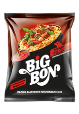 Лапша быстрого приготовления Big Bon Говядина + соус томатный с базиликом, 75г