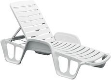 Шезлонг Progarden Lettino пластиковый белый, 71 x 192 x 100см