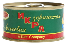 Икра лососевая Камчатское море зернистая, 140г