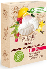 Зефир Лакомства для здоровья Лимон-малина-ваниль без сахара, 240г