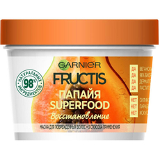 Маска для волос Garnier Fructis Superfood Папайя 3в1 восстанавливающая для поврежденных волос, 390мл