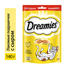 Лакомство Dreamies Лакомые подушечки для взрослых кошек с сыром, 140г