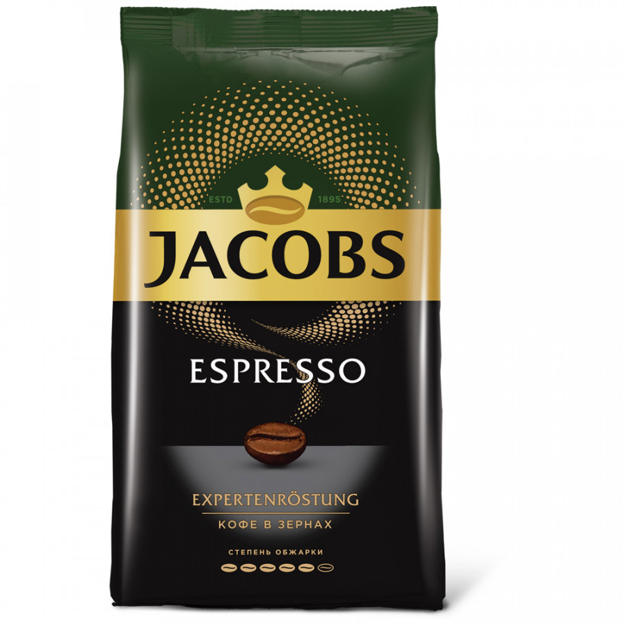 Кофе Jacobs Espresso жареный в зернах, 1кг купить с доставкой на дом, цены  в интернет-магазине