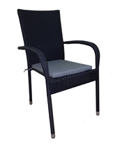 METRO PROFESSIONAL Кресло искусственный ротанг сталь, 94 x 63.5 x 55.7см