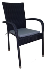 METRO PROFESSIONAL Кресло искусственный ротанг сталь, 94 x 63.5 x 55.7см