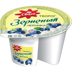 Творог зерненый Сваля черника 5%, 130г