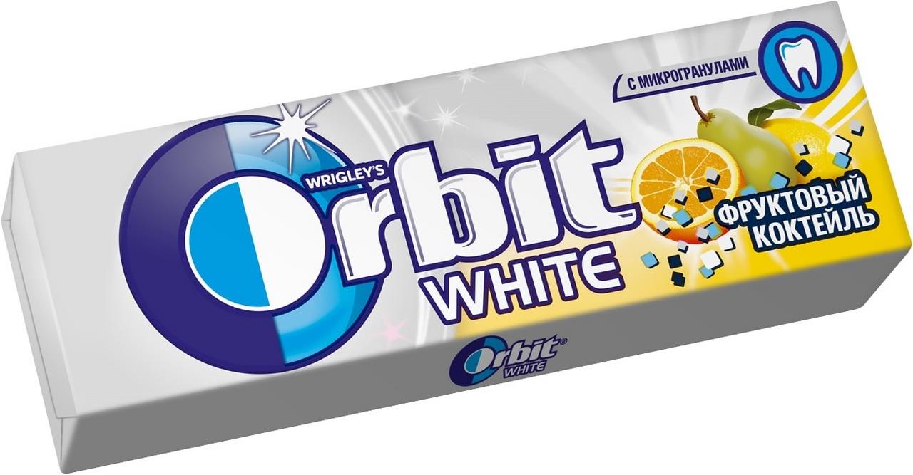 Жевательная резинка ORBIT White фруктовый коктейль, 13,6 г