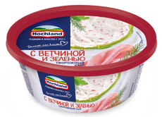 Сыр творожный Hochland с ветчиной и зеленью 60%, 140г