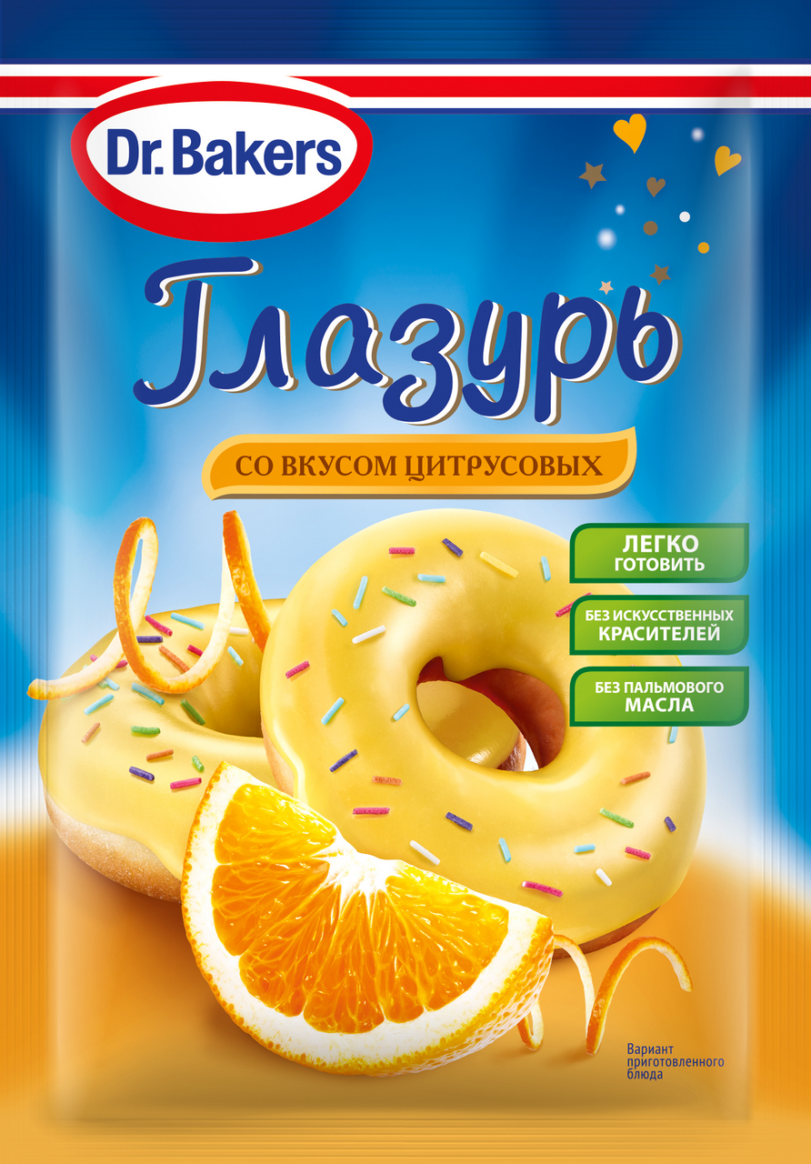 Глазурь Dr.Bakers со вкусом цитрусовых, 90г