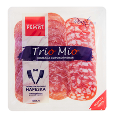 Колбаса Trio Mio ассорти сырокопченое нарезка, 100г
